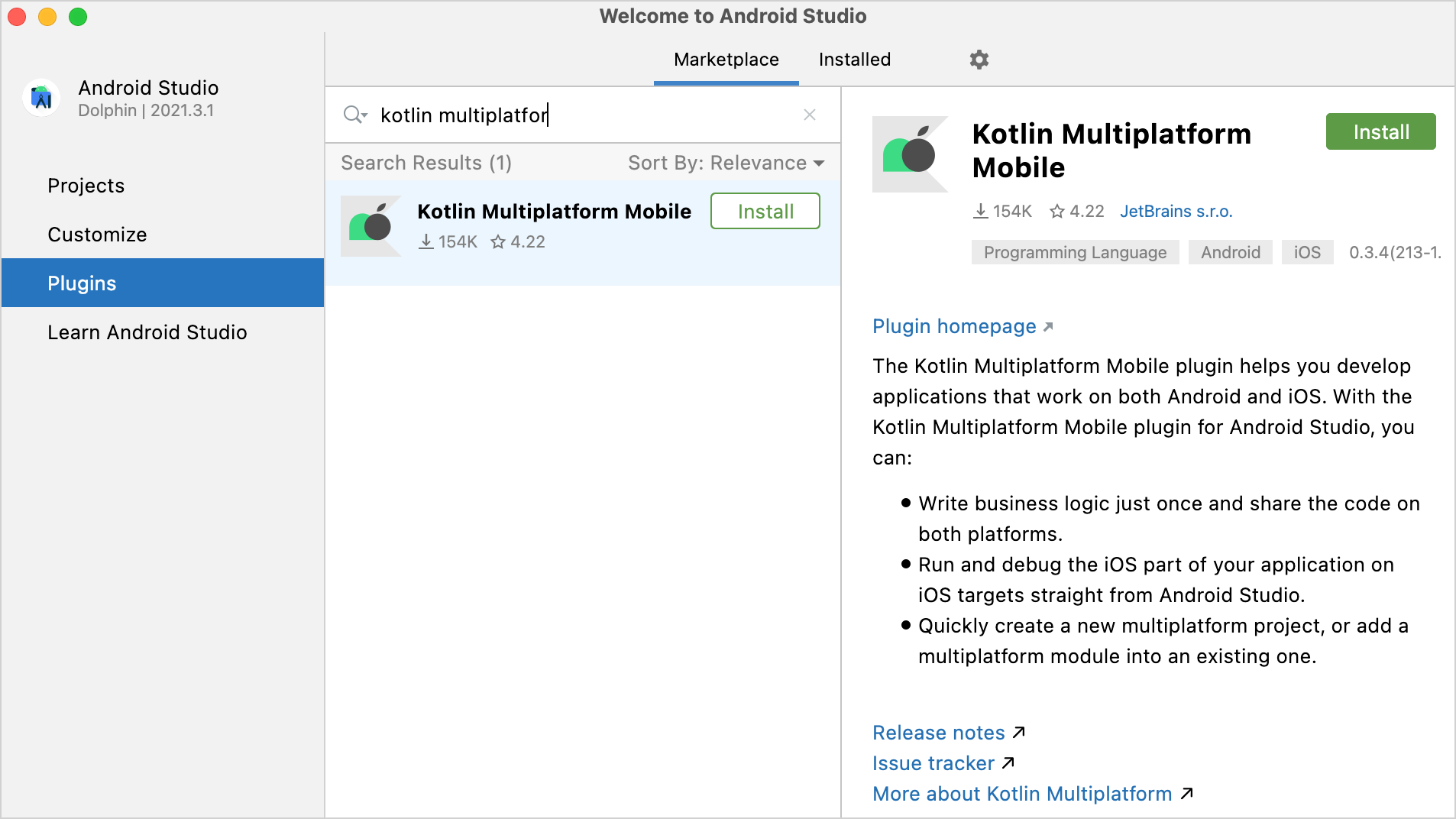 Kotlin Multiplatform Mobile plugin